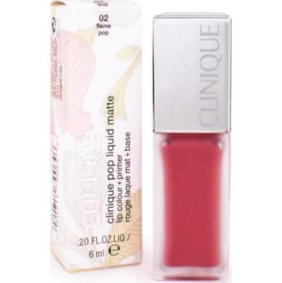 Clinique Pop Liquid Matte Lip Colour Primer Szminka Do Ust Z Bazą 02 Flame Pop 6Ml