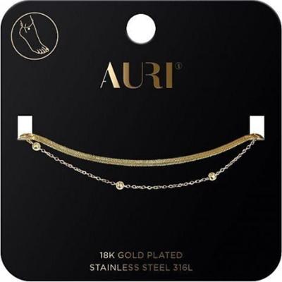 Auri Bransoletka Na Noge Podwojna Zmijka