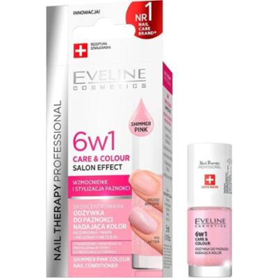 Eveline odżywka do paznokci 6w1 Nail Therapy Professional Shimmer Pink 5 ml