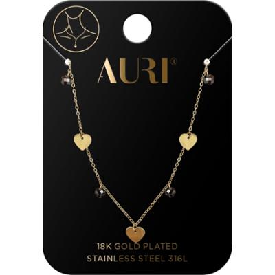 Auri Naszyjnik Czarne Krysztalki I Serca