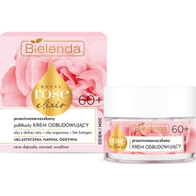 BIELENDA ROYAL ROSE ELIXIR Przeciwzmarszczkowy półtłusty krem odbudowujący 60+ dzień/noc 50 ml