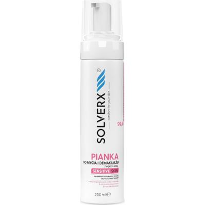 Solverx pianka do mycia twarzy i demakijażu Sensitive Skin 200 ml
