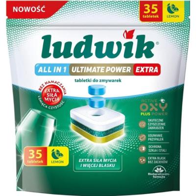 Ludwik tabletki do zmywarki All in One Ultimate Power Extra Lemon 35 sztuk