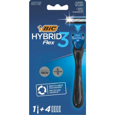BIC Hybrid Flex 3 3-ostrzowa maszynka do golenia z wymiennymi wkładami 4 sztuki