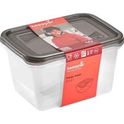 Keeeper Fredo Crystal Grey 2l Fresh zestaw pojemników na żywność 2 sztuki
