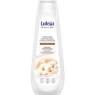 Luksja Creamy & Soft Kremowy płyn do kąpieli łagodzące mleczko bawełniane i prowitamina B5 900 ml