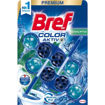Bref WC Color Aktiv+ Zawieszka myjąco-zapachowa do muszli eukaliptus 2 x 50 g