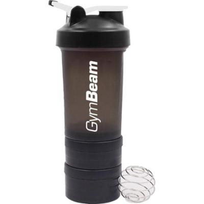 GymBeam Wielopoziomowy Szejker Multi-Storage Blend Bottle Black White 600 ml