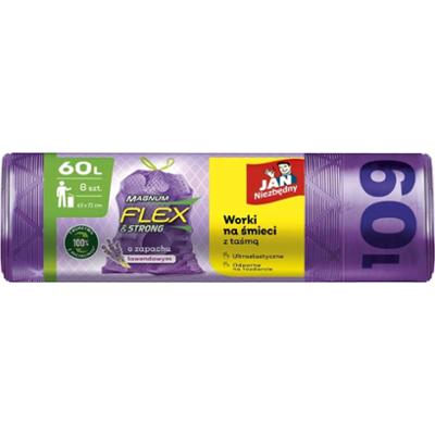 JAN NIEZBĘDNY Magnum Flex&Strong Lawenda worki na śmieci 60 L 8 sztuk