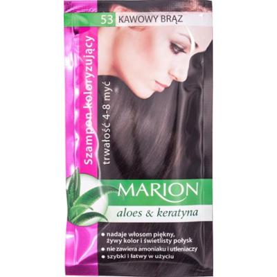 MARION Szamponetka szampon koloryzujący z aloesem i keratyną, nr 53 KAWOWY BRĄZ , 40 ml