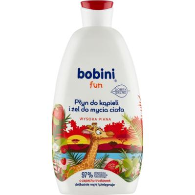 Bobini Fun: Płyn do kąpieli i żel do mycia ciała o zapachu truskawek, 500 ml