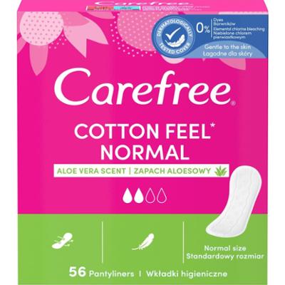 Carefree Cotton Feel Normal Wkładki higieniczne zapach aloesowy 56 sztuk