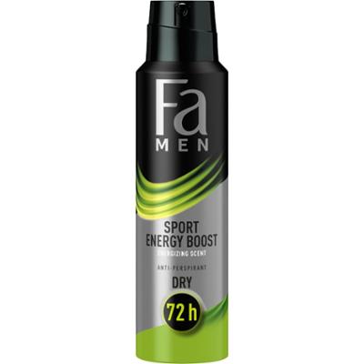 Fa Men Sport Energy Boost 72h Antyperspirant w sprayu o pobudzającym zapachu imbiru i cytryny 150 ml