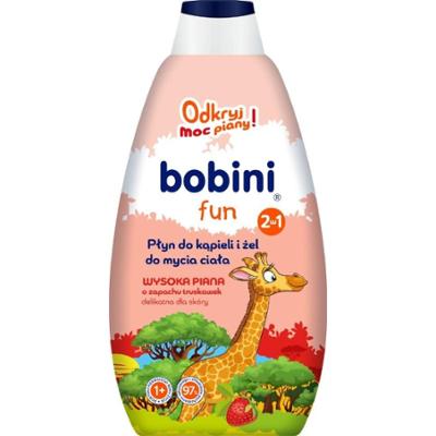 Bobini Fun Truskawka płyn do kąpieli i żel do mycia ciała 500 ml