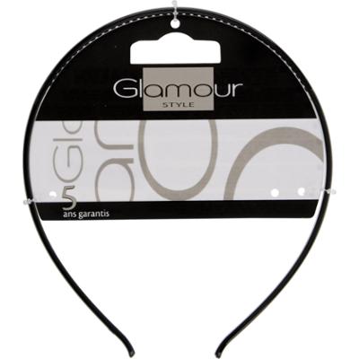 Glamour Opaska Glamour cienka plastikowa - czarna