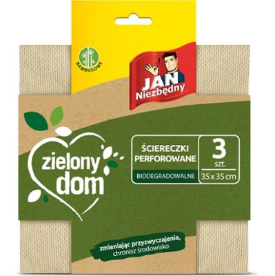 Jan Niezbędny Zielony dom Ściereczki perforowane biodegradowalne 35 cm x 3 sztuki