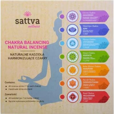Sattva Wellness Naturalne kadzidła harmonizujące czakry 49 szt