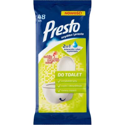 Presto Ściereczki nawilżane do toalet 48 sztuk