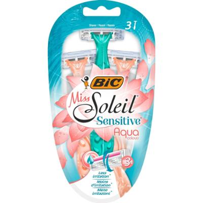 BIC Miss Soleil Sensitive Aqua Colours 3-ostrzowa maszynka do golenia 3 sztuki