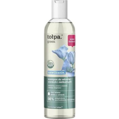 TOŁPA GREEN Nawilżający szampon do włosów cienkich i delikatnych, olej lniany i oliwa z oliwek, Vegan, 300 ml