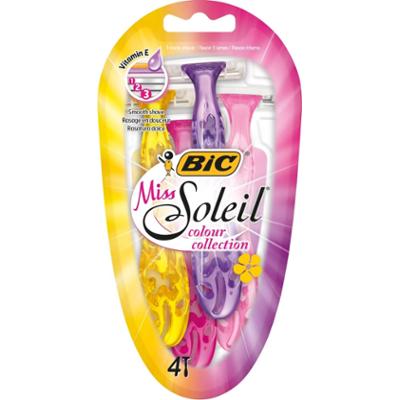 BiC Miss Soleil Colour Collection 3-ostrzowa golarka 4 sztuki