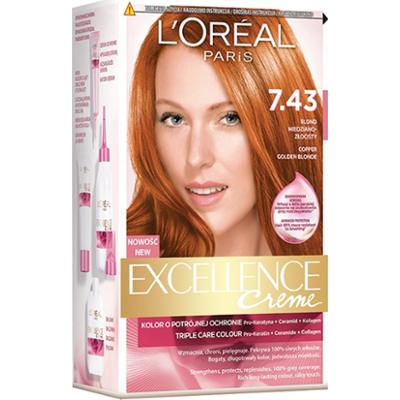 L'Oréal Paris Excellence Creme Farba do włosów 7.43 Blond miedziano-złocisty