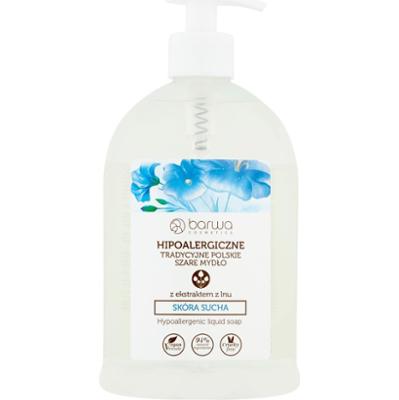 Barwa Hipoalergiczne tradycyjne polskie szare mydło z ekstraktem lnu 500 ml