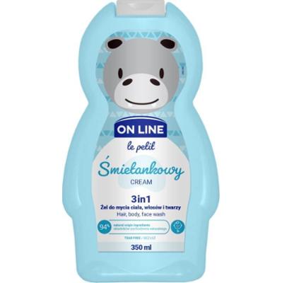 On Line żel, płyn do kąpieli i szampon 3w1 śmietankowy Le Petit 350ml