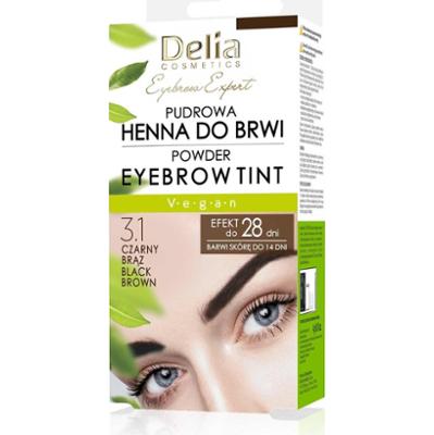 Delia henna pudrowa do brwi  3.1 czarny brąz 4g