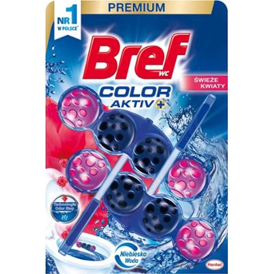 Bref zawieszka do WC Color Aktiv+ myjąco-zapachowa, świeże kwiaty 2x50g