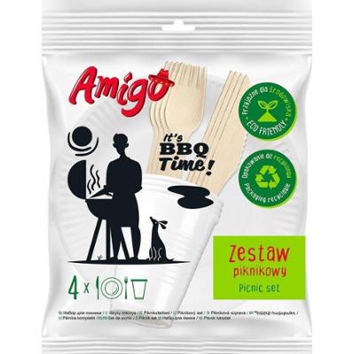 Amigo zstaw piknikowy 4-os. drewno 1szt