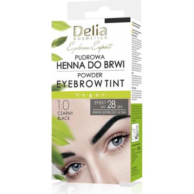 Delia Cosmetics Eyebrow Expert Pudrowa henna do brwi 1.0 czarny 4 g