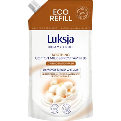 Luksja Creamy & Soft Kremowe mydło w płynie łagodzące mleczko bawełniane i prowitamina B5 400 ml