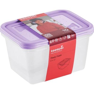 Keeeper Fredo Violet 2l Fresh zestaw pojemników na żywność 2 sztuki