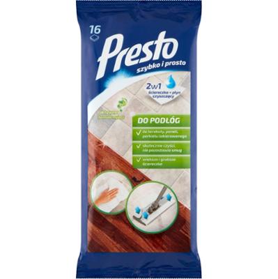 Presto Ściereczki nawilżane do podłóg 16 sztuk