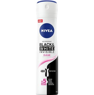 Nivea Black&White Invisible Clear Antyperspirant dla kobiet w spray'u 150 ml