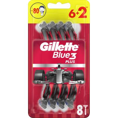 Gillette Blue3 Nitro Jednorazowa maszynka do golenia dla mężczyzn, 6+2 sztuki