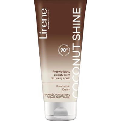 Lirene Coconut Shine Rozświetlający złocisty krem do twarzy i ciała 150 ml