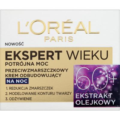 L'Oreal Paris Ekspert Wieku 60+ Przeciwzmarszczkowy krem odbudowujący na noc 50 ml