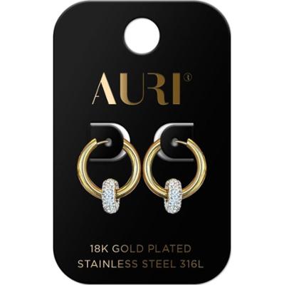 Auri kolczyki koła z charmsem w cyrkonie 2 sztuki