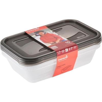 Keeeper Fredo Crystal Grey 2,4l Fresh zestaw pojemników na żywność 3 sztuki