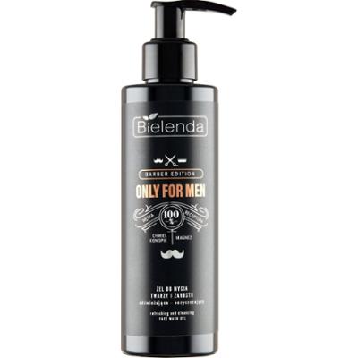 Bielenda Only for Men Barber Edition Żel do mycia twarzy i zarostu odświeżająco-nawilżający 190 g