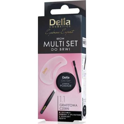 Delia Multi Set Do Brwi 1.1 Grafitowa Czerń 1 sztuka