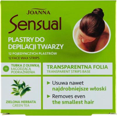 Joanna Sensual Plastry do depilacji twarzy 12 sztuk i Tubka z oliwką łagodzącą podrażnienia 10 ml