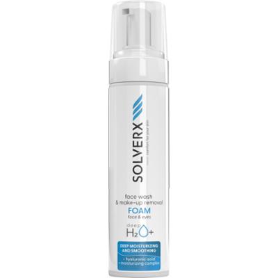 SOLVERX DeepH2O+ FACE WASH & MAKE-UP REMOVAL FOAM, 200ml
