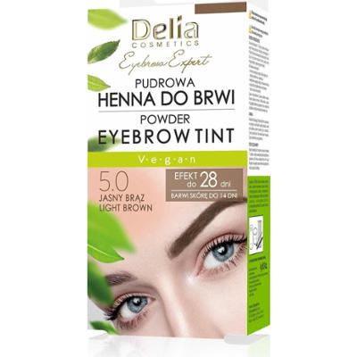 Delia henna pudrowa do brwi 5.0 jasny brąz 4g