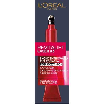 L'Oréal Paris Revitalift Laser x 3 Skoncentrowana pielęgnacja pod oczy 40+ 15 ml