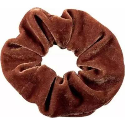 Top Choice Velvet Brązowa gumka do włosów 1 sztuka