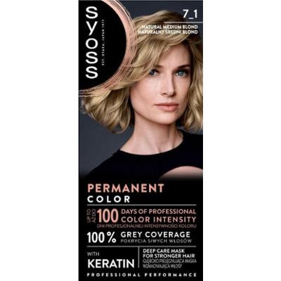 Syoss Permanent Coloration farba do włosów trwale koloryzująca 7-1 naturalny średni blond