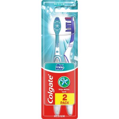 Colgate Max White Szczoteczka do zębów średnia MEDIUM 2 sztuki